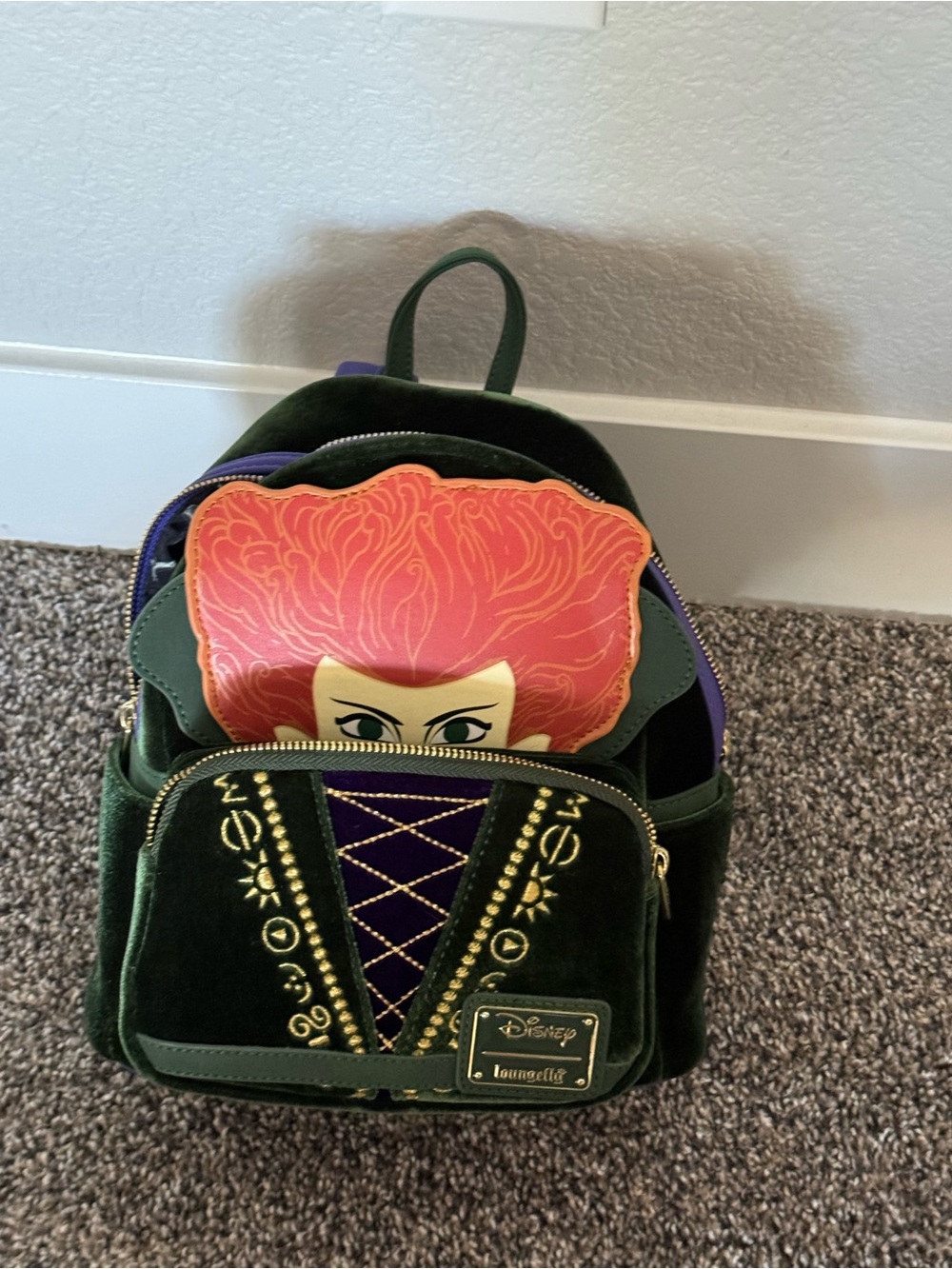 Loungefly Green Velvet Winnifred Sanderson Sister Mini Backpack